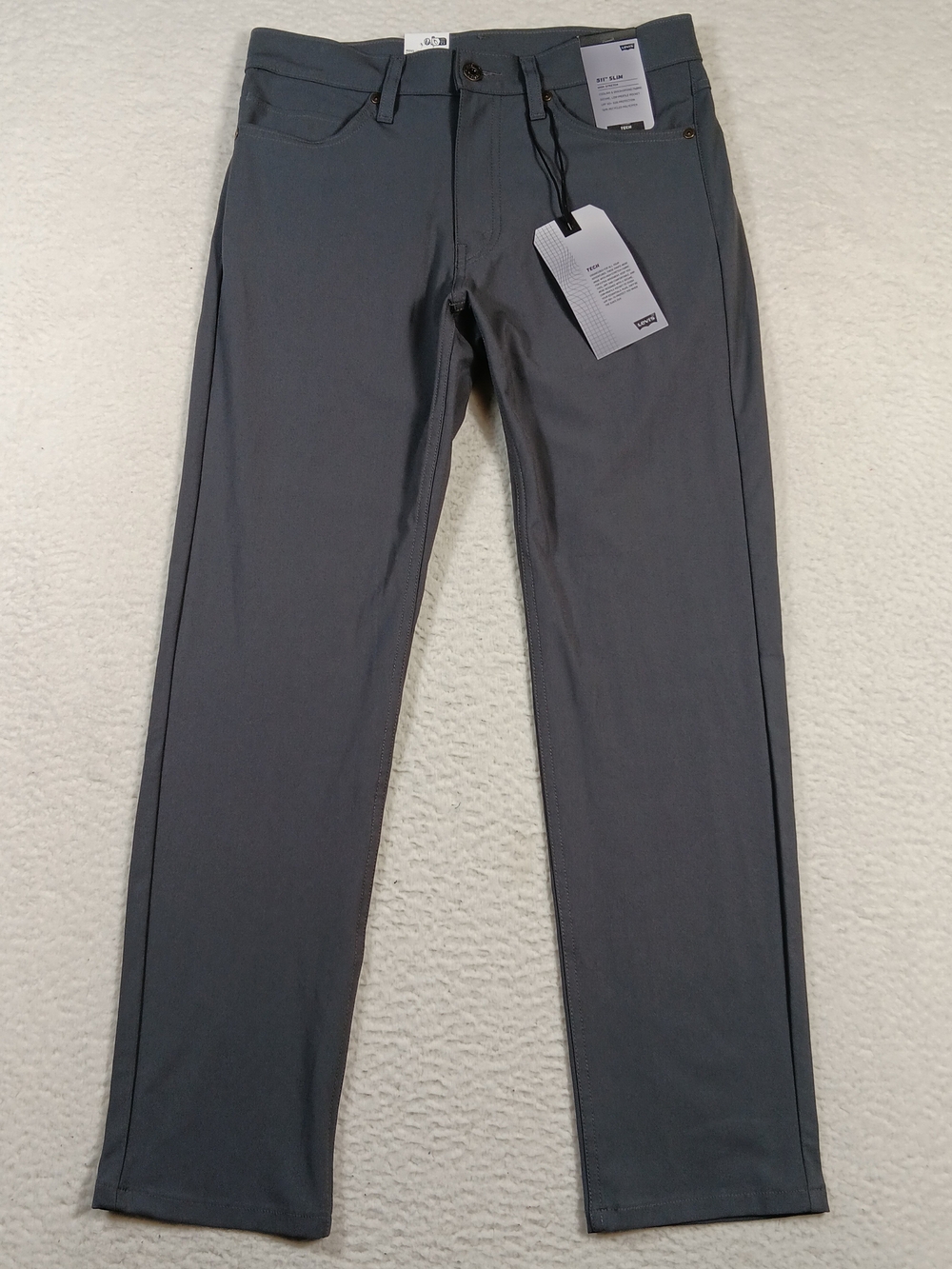 Levis Pants Mens 31X30 Gray 511 Slim Tech High Stretch UPF 50 Quick Dry NWT